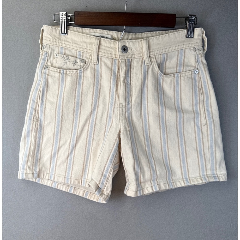Pilcro and the Letterpress Anthropologie Slim Boyfriend Striped Shorts 25 Preppy